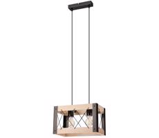 Csillár zsinóron FRIDA 2xE27/60W/230V fekete/bézs bükk
