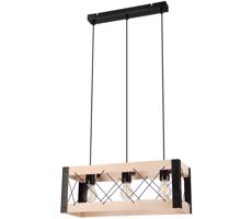 Csillár zsinóron FRIDA 3xE27/60W/230V fekete/bézs bükk
