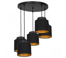 Csillár zsinóron FRODI 5xE27/60W/230V fekete kerek