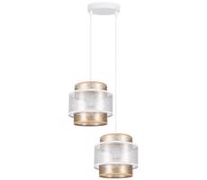 Csillár zsinóron GABI 2xE27/60W/230V arany/fehér átm. 30 cm