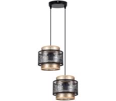 Csillár zsinóron GABI 2xE27/60W/230V arany/fekete átm. 30 cm