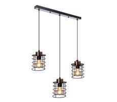 Csillár zsinóron GLOB 3xE27/40W/230V fekete