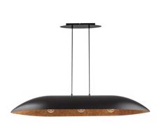 Csillár zsinóron GONDOLA 3xE27/60W/230V fekete/réz