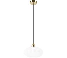 Csillár zsinóron HARMA 1xE27/15W/230V átm. 25 cm fehér/arany