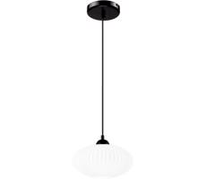 Csillár zsinóron HARMA 1xE27/15W/230V átm. 25 cm fehér/fekete