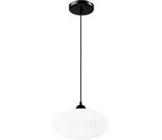 Csillár zsinóron HARMA 1xE27/15W/230V átm. 30 cm fehér/fekete