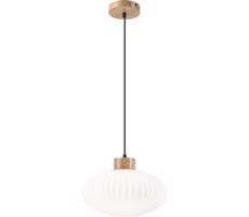 Csillár zsinóron HARMONY 1xE27/15W/230V átm. 30 cm fehér/tölgy