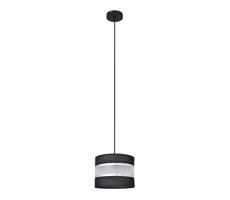 Csillár zsinóron HELEN 1xE27/15W/230V á. 20 cm fekete/ezüst