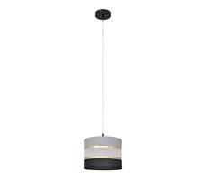 Csillár zsinóron HELEN 1xE27/15W/230V á. 20 cm fekete/szürke/arany