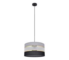Csillár zsinóron HELEN 1xE27/15W/230V á. 35 cm fekete/szürke/arany