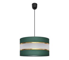 Csillár zsinóron HELEN 1xE27/15W/230V átm. 35 cm zöld/arany