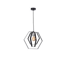 Csillár zsinóron HEXAGON 1xE27/60W/230V fekete/króm