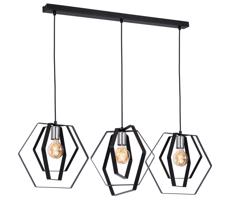 Csillár zsinóron HEXAGON 3xE27/60W/230V fekete/króm