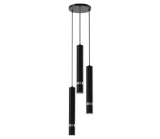 Csillár zsinóron JOKER 3xGU10/8W/230V fekete/fényes króm