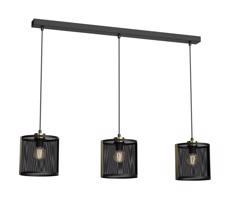 Csillár zsinóron KAGA 3xE27/60W/230V fekete/arany
