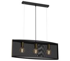 Csillár zsinóron KAGA 3xE27/60W/230V fekete/arany