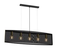 Csillár zsinóron KAGA 5xE27/60W/230V fekete/arany