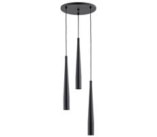 Csillár zsinóron KALINI 3xGU10/40W/230V á. 30 cm fekete
