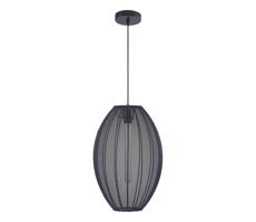 Csillár zsinóron KAREI 1xE27/20W/230V átm. 30 cm fekete
