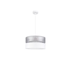 Csillár zsinóron LIMA 1xE27/60W/230V ezüst/fehér