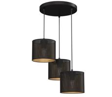 Csillár zsinóron LOFT SHADE 3xE27/60W/230V fekete/arany