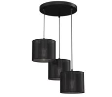 Csillár zsinóron LOFT SHADE 3xE27/60W/230V fekete