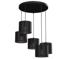 Csillár zsinóron LOFT SHADE 5xE27/60W/230V fekete