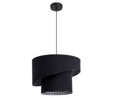 Csillár zsinóron LORI 1×E27/60W/230V ⌀ 35 cm Fekete