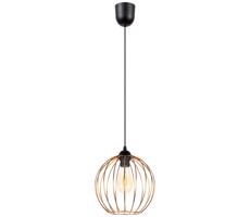 Csillár zsinóron MATT 1xE27/60W/230V fekete/réz