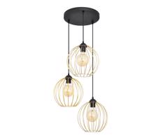 Csillár zsinóron MERCURE 3xE27/15W/230V arany/fekete