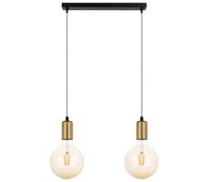 Csillár zsinóron MIROS 2xE27/60W/230V fekete/arany