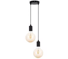 Csillár zsinóron MIROS 2xE27/60W/230V kerek fekete