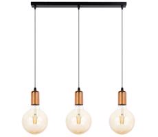 Csillár zsinóron MIROS 3xE27/60W/230V fekete/réz