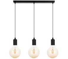 Csillár zsinóron MIROS 3xE27/60W/230V fekete
