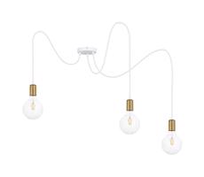 Csillár zsinóron MIROS 3xE27/60W/230V pók fehér/arany