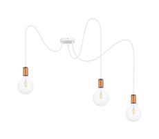 Csillár zsinóron MIROS 3xE27/60W/230V pók fehér/réz