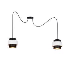 Csillár zsinóron NESS 2xE27/60W/230V pók fekete/fehér