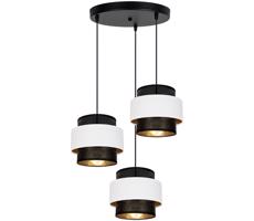 Csillár zsinóron NESS 3xE27/60W/230V á. 45 cm fekete/fehér