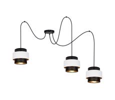 Csillár zsinóron NESS 3xE27/60W/230V pók fekete/fehér
