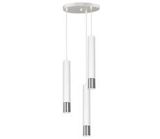 Csillár zsinóron NEST 3xGU10/8W/230V fehér/fényes króm