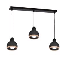 Csillár zsinóron OVAL 3xE27/60W/230V fekete