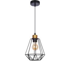 Csillár zsinóron PRIMO 1xE27/60W/230V fekete/arany