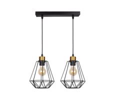 Csillár zsinóron PRIMO 2xE27/60W/230V fekete/arany