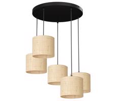 Csillár zsinóron RATTAN 5xE27/60W/230V rattan