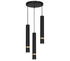 Csillár zsinóron RENO 3xGU10/8W/230V fekete/arany