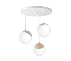 Csillár zsinóron SFERA WOOD 3xE14/40W/230V fehér