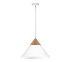 Csillár zsinóron SINGLE 1xE27/15W/230V fehér/bükkfa