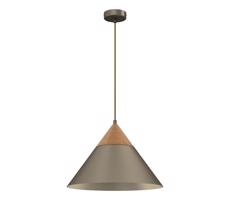 Csillár zsinóron SINGLE 1xE27/15W/230V réz/bükkfa