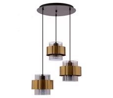 Csillár zsinóron SPIEGA 3xE27/60W/230V arany/fekete