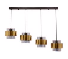 Csillár zsinóron SPIEGA 4xE27/60W/230V arany/fekete